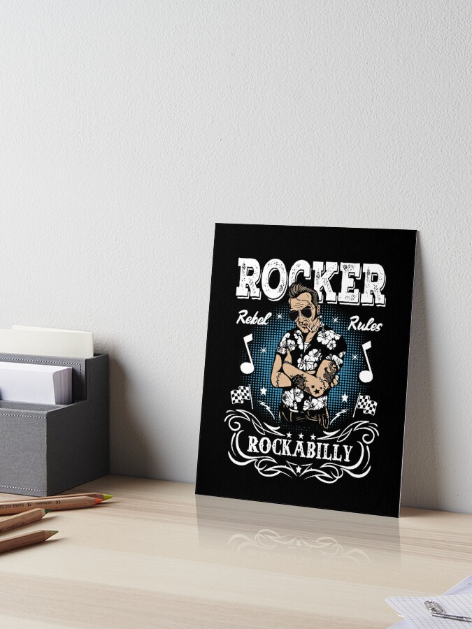 Rockabilly Style Vintage Rockers Retro Bikers Rock and Roll Music Art  Board Print for Sale by MemphisCenter