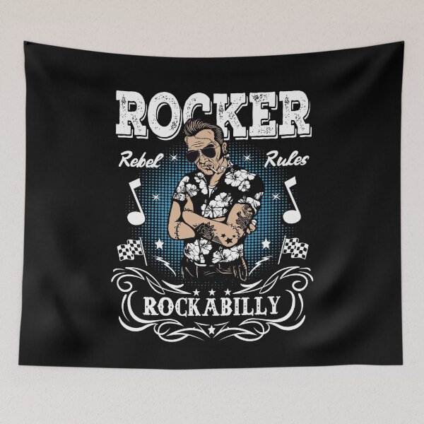 Item preview, Rockabilly Style Vintage Rockers Retro Bikers Rock and Roll Music designed and sold by MemphisCenter.