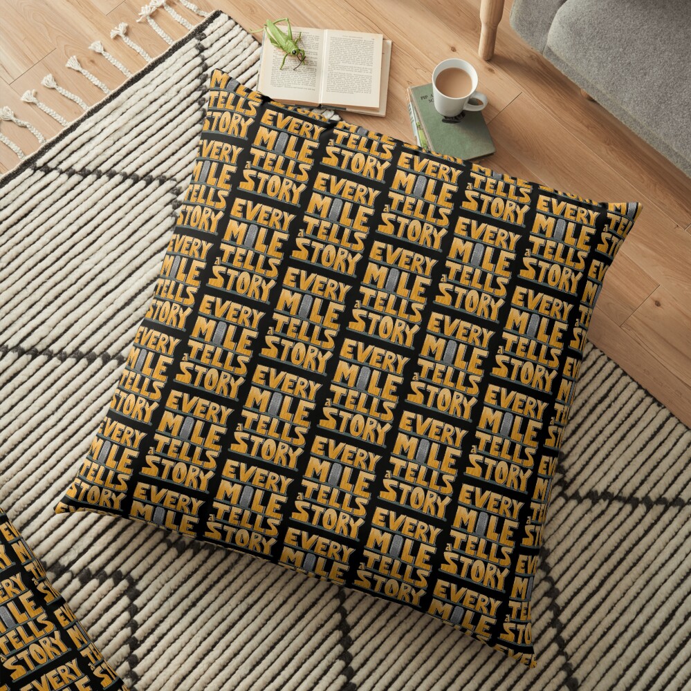 Tire in the Mile Floor Pillow