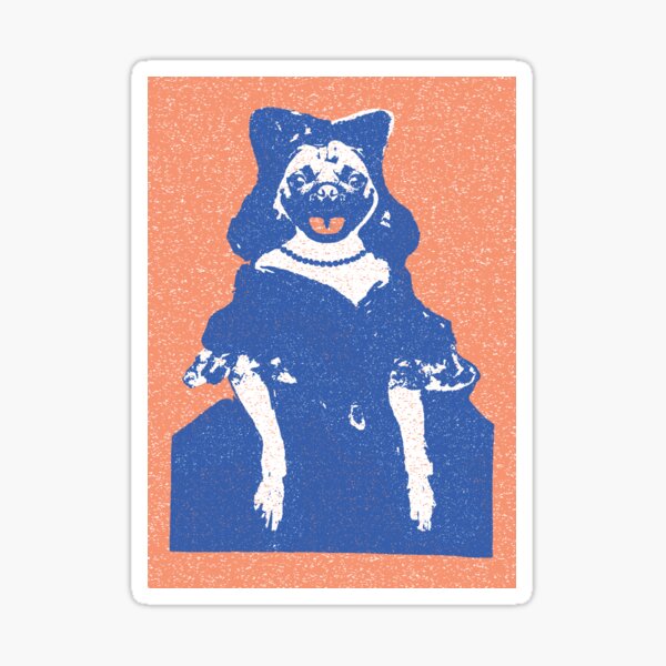 Vista previa del artículo con la obra «Princesa Pug Pop», diseñado y vendido por pelagio.