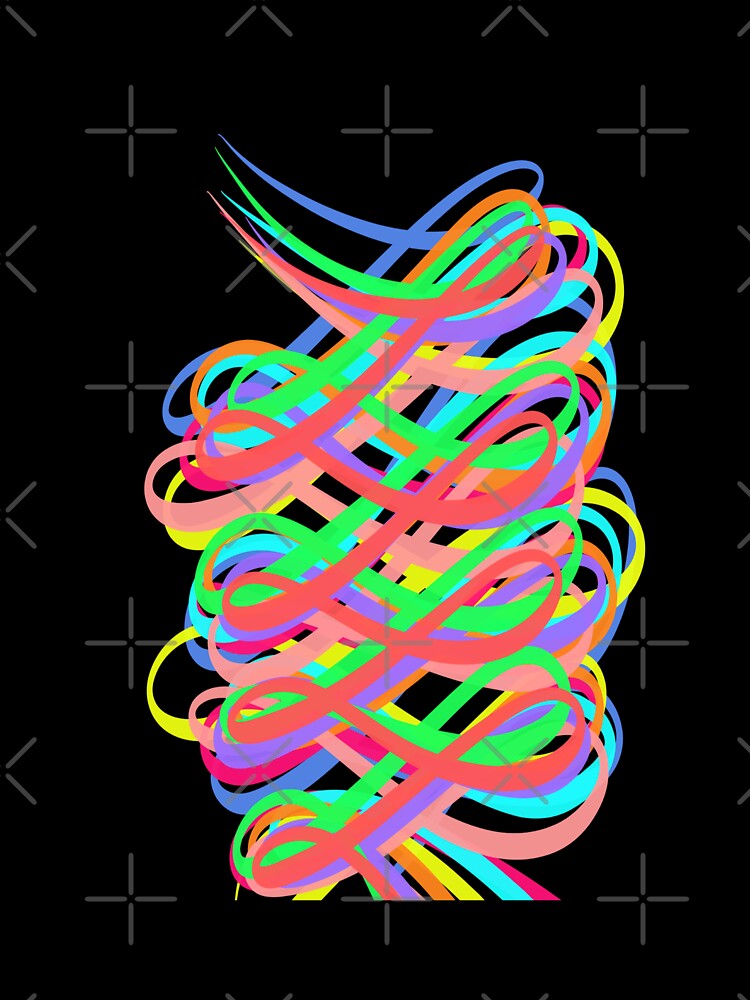 Thumbnail 7 of 7, Oversized T-Shirt, Neon Swirls - 80s Style - Graduation Gift Idea designed and sold by OneDayArt.