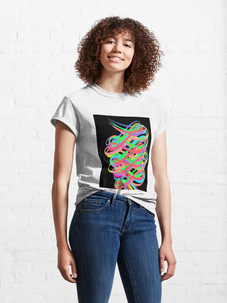 Alternate view of Neon Swirls - 80s Style - Graduation Gift Idea Classic T-Shirt