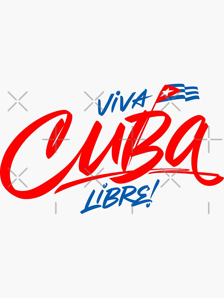 "Cuba sticker. Cuba handwritten inscription Viva Cuba Libre!" Sticker