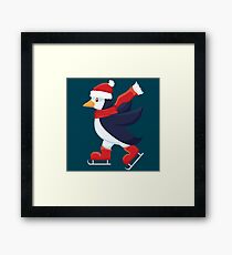 Skating penguin Framed Print