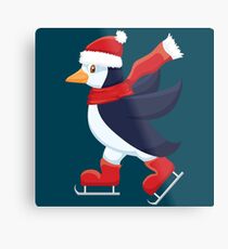 Skating penguin Metal Print