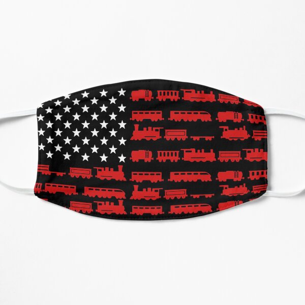 Railroad Train Themed American Flag - Train Lover Mask
