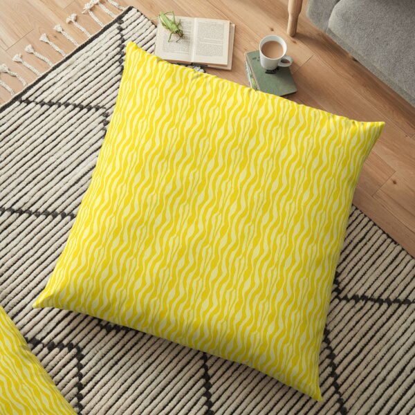 Yellow Zebra Print Pattern Floor Pillow