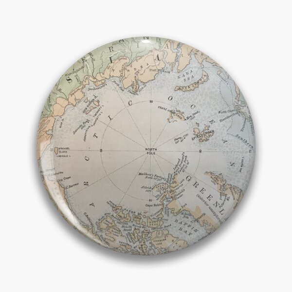 Item preview, North Pole antique map 1800s, Canada, Greenland, Scandinavia, Iceland, Russia designed and sold by djrunnels.