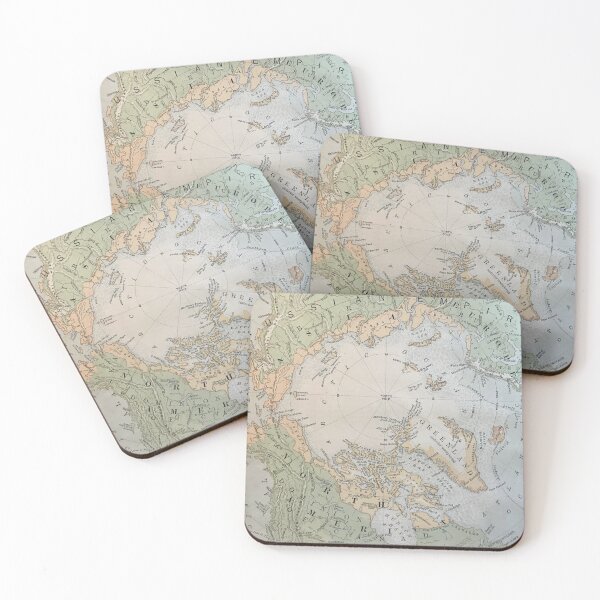Item preview, North Pole antique map 1800s, Canada, Greenland, Scandinavia, Iceland, Russia designed and sold by djrunnels.