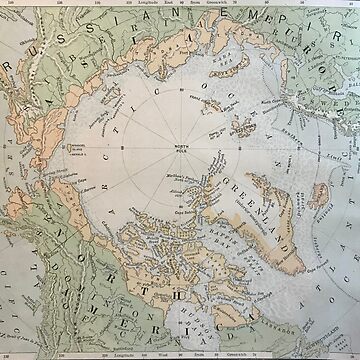 Antique Map, North Polar Regions, offers 1922