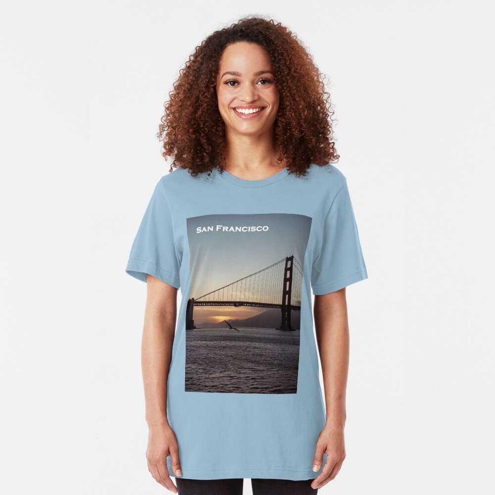 Golden Gate Bridge - Sunset From Torpedo Wharf Slim Fit T-Shirt