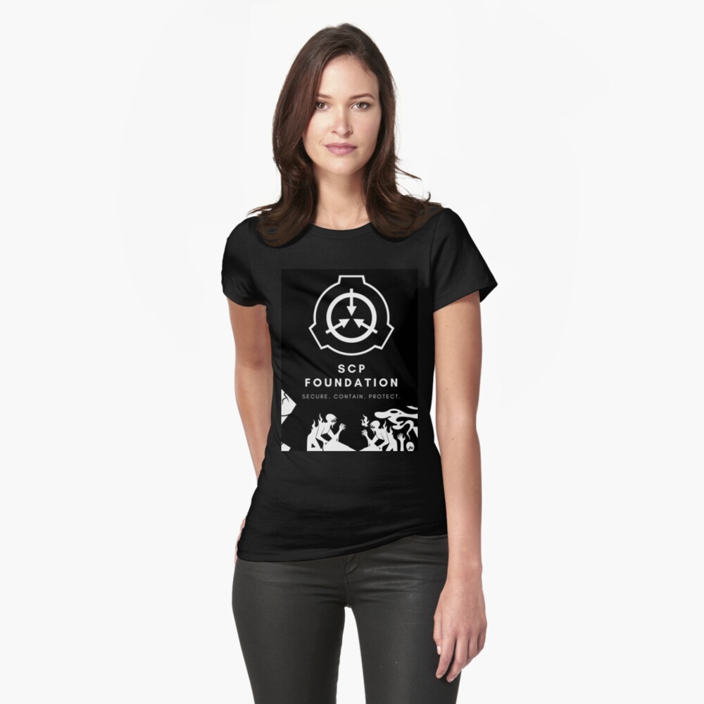  Womens Euclid Classification SCP Foundation Secure Contain  Protect V-Neck T-Shirt : Clothing, Shoes & Jewelry