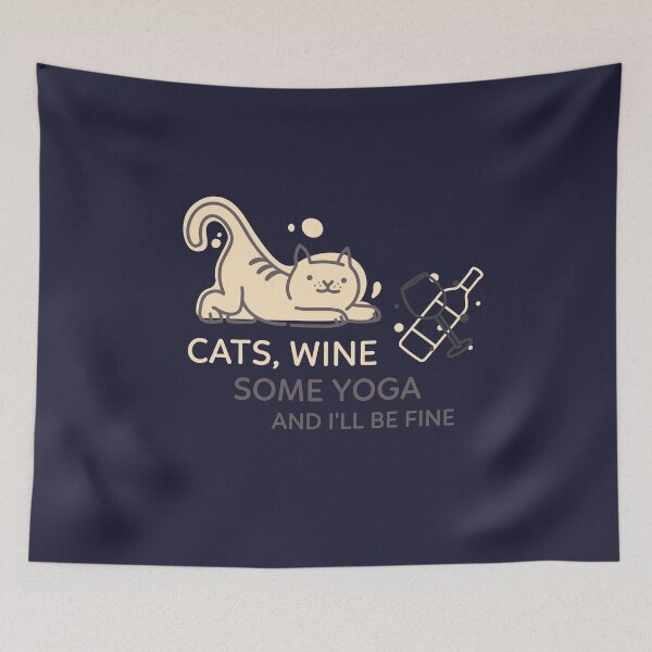 Item preview, Cats, Wine, Some Yoga And I'll Be Fine! designed and sold by Slicki.