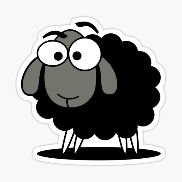Black Sheep Cartoon Funny T-Shirt Sticker Duvet Cover