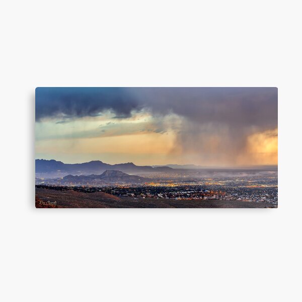 Sunset on El Paso, Texas and Mount Cristo Rey Metal Print