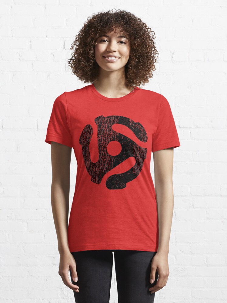 t shirt with 45 record adapter