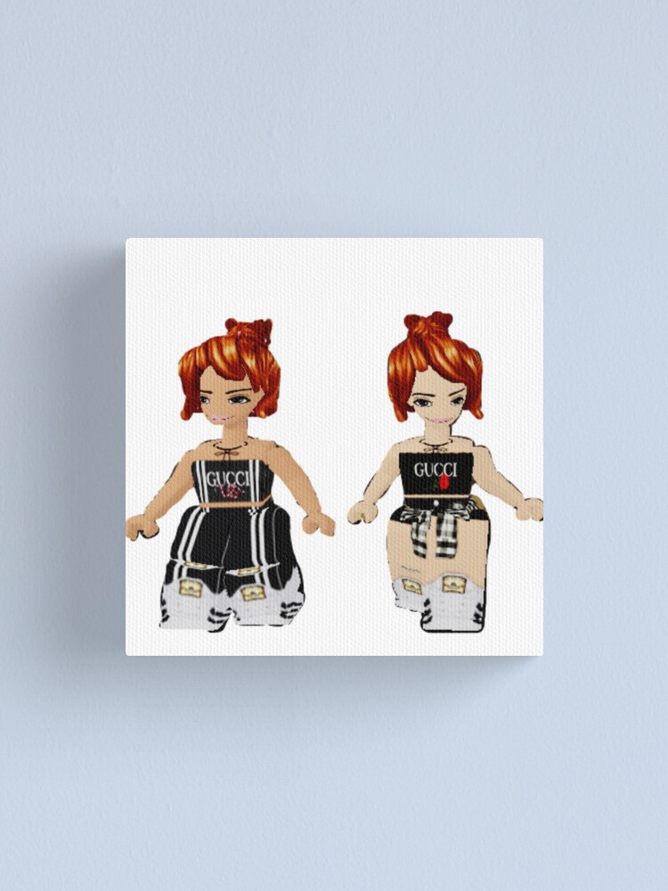 Thicc Roblox Girls Canvas Print By Rosebaby Redbubble - gucci girl roblox
