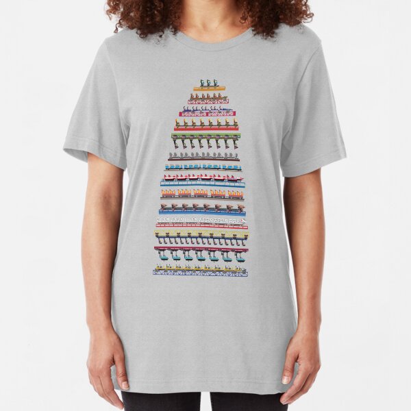 Cedar Point Coaster Trains Design Slim Fit T-Shirt