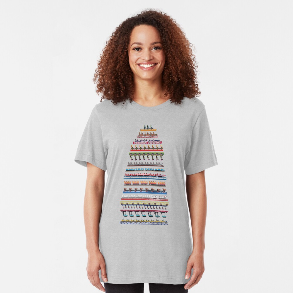 Cedar Point Coaster Trains Design Slim Fit T-Shirt