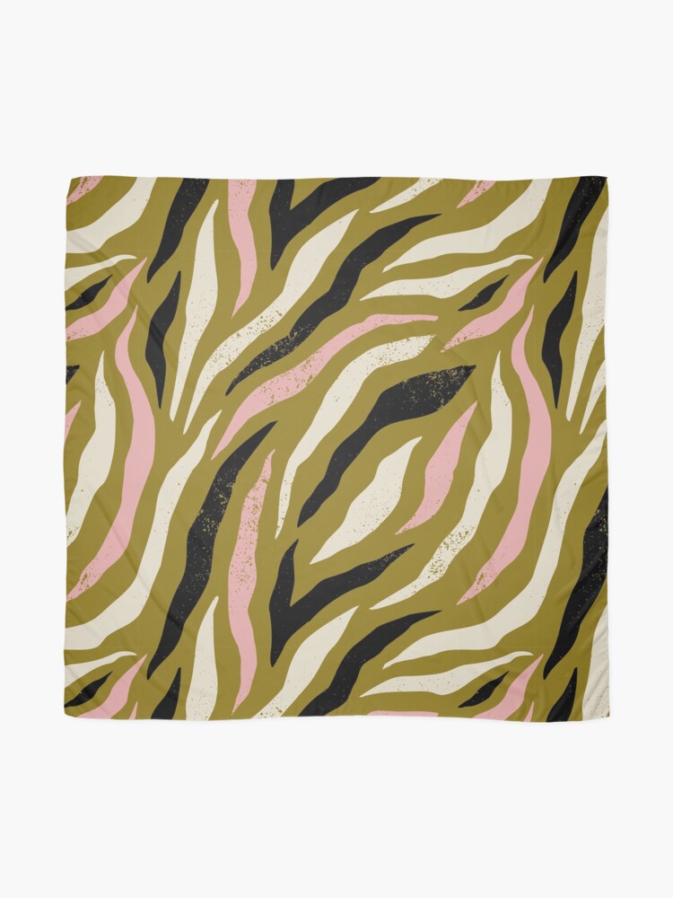 Alternate view of Background with colorful zebra skin pattern. Trendy hand drawn textures. Scarf