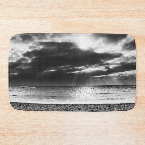 Item preview, sandy beach with cloudy sky in black and white designed and sold by Mrvell.