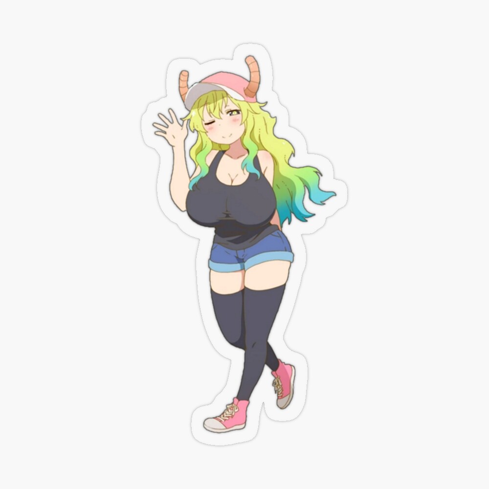 Lewd online enamel pin of lucoa from miss Kobayashi dragon maid/ engraved leather bag