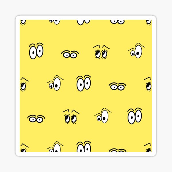 Yellow Cartoon Eye Pattern Sticker