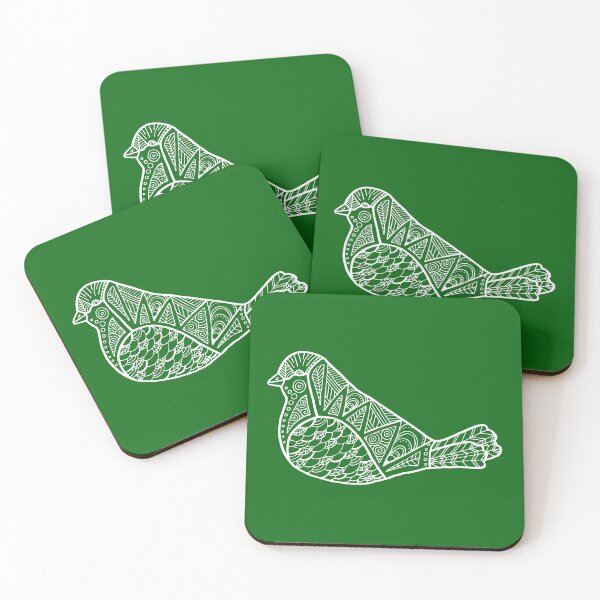 Item preview, Color Me Bird : White on Green designed and sold by Janelle Wourms.