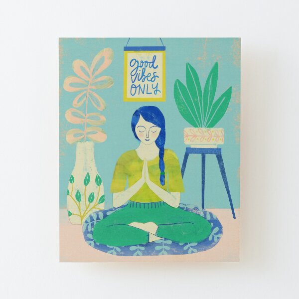 Good Vibes Only Wood Mounted Print