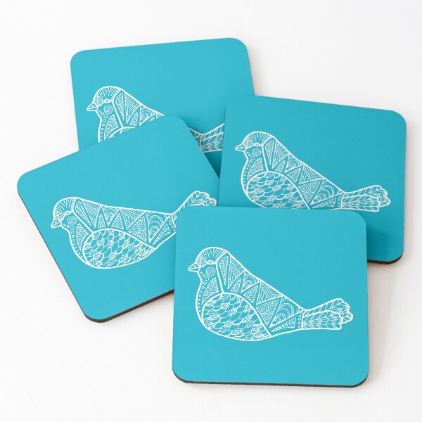 Item preview, Color Me Bird : White on Teal designed and sold by Janelle Wourms.
