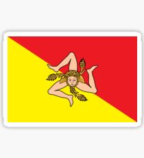 Sicilian Bandiera - Flag of Italian Island Sicily - T-Shirt Bedspread Sticker