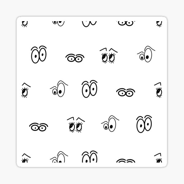 Black and white Cartoon Eye Pattern Sticker