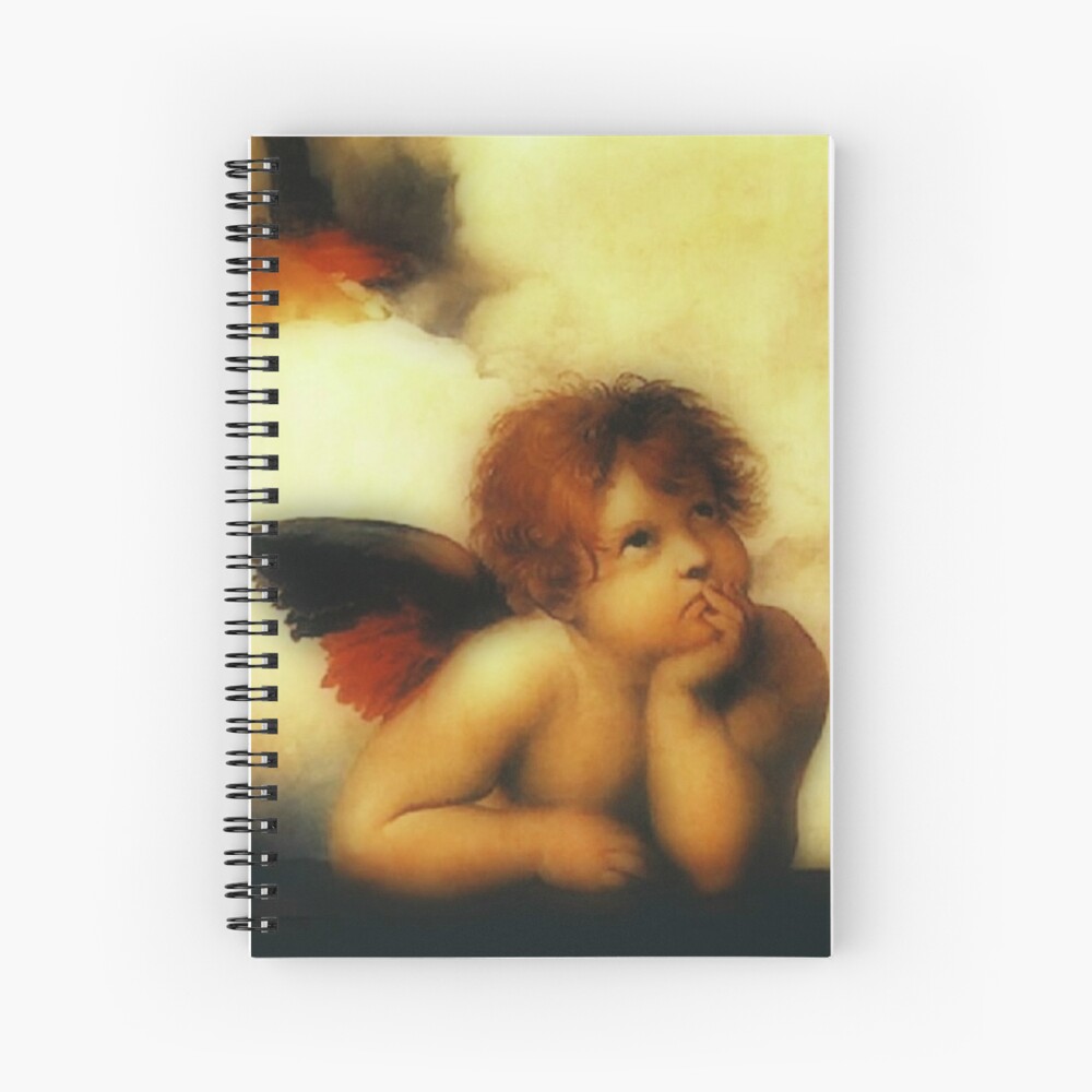 Raffaello Sanzio Da Urbino Sistine Madonna Angel 1 1513 1514 Spiral Notebook By Ald1 Redbubble