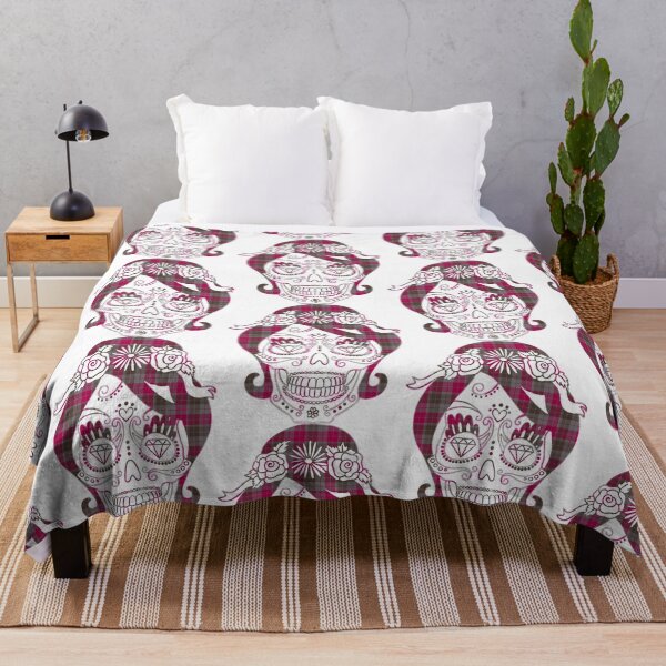 Item preview, Sugar Skull Pink Checker - Pattern designed and sold by primawm.