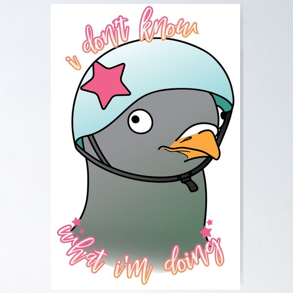 Item preview, I Don't Know What I'm Doing | Roller Derby Pigeon designed and sold by Kareena Conn.