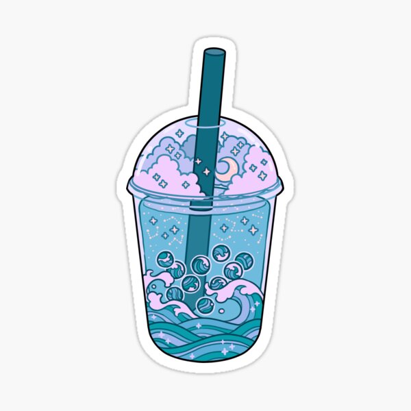Wave boba Sticker