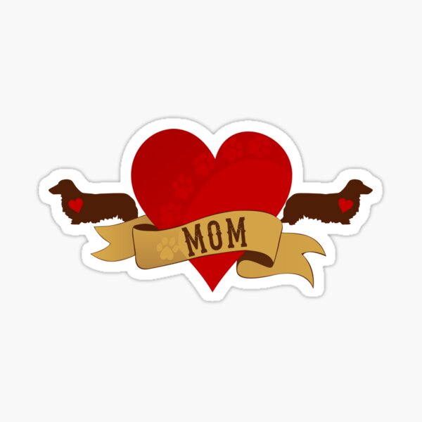 Tattoo Style Dachshund (long-haired) Sticker