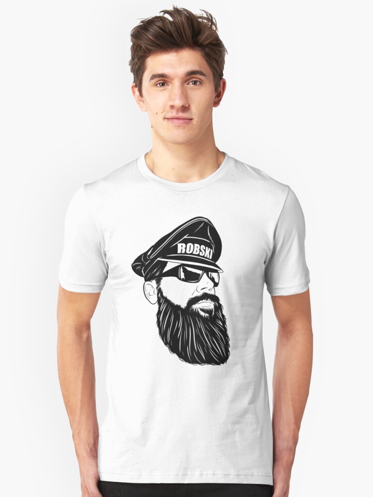 Alternate view of Leather Daddy Dom black lines Slim Fit T-Shirt