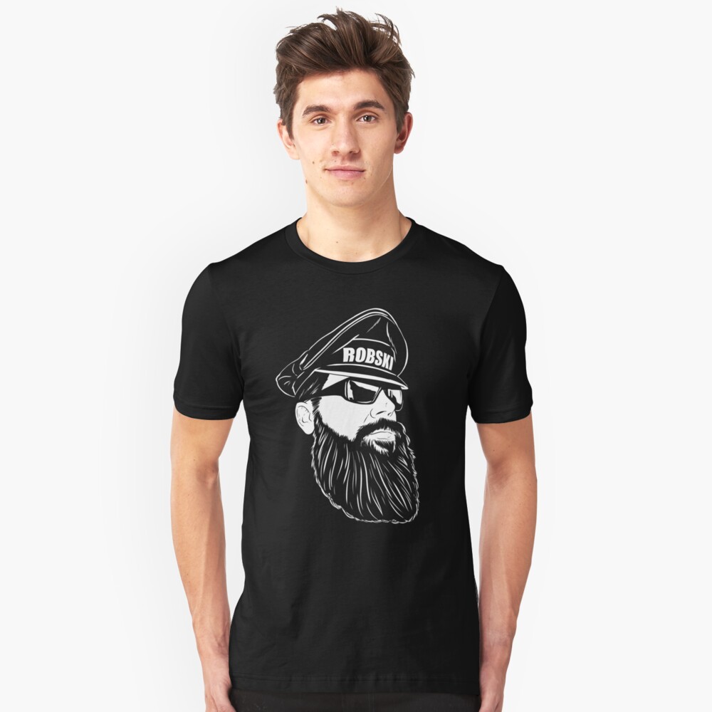 Leather Daddy Dom white lines Slim Fit T-Shirt