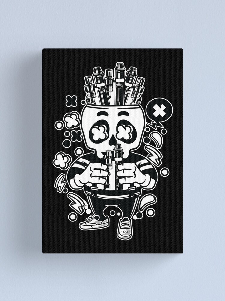 Vape Skull Dark" Canvas Print for Sale by Nickelparis | Redbubble