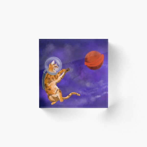 Astronaut Cat Acrylic Block