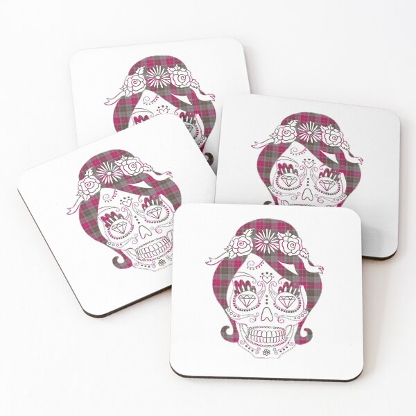 Item preview, Girly Sugar Skull - Pink Checker designed and sold by primawm.