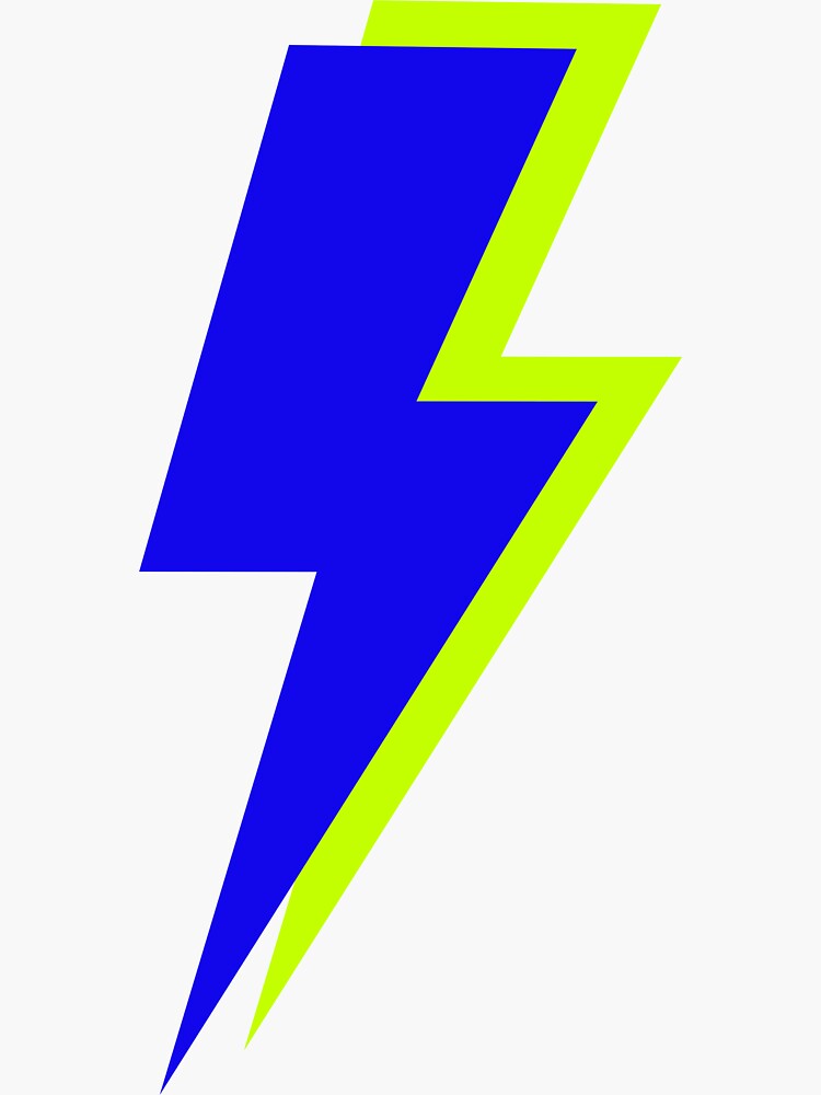 "Neon Blue/Green Lightning Bolt" Sticker for Sale by polkadotpiper29