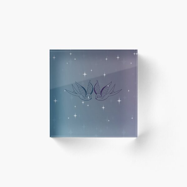 Starlight Birds Pattern Acrylic Block