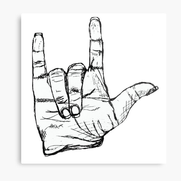 Asl I Love You Sharpie Art American Sign Language Design It Yourself Art Ready To Frame Black And White Art Collectibles Drawing Illustration Dalasmaker Se