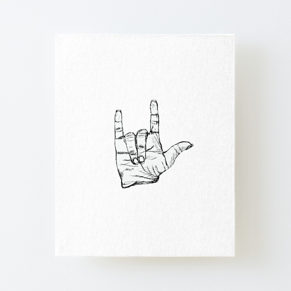 I Love You Sign Language Mounted Print By Aw3026 Redbubble