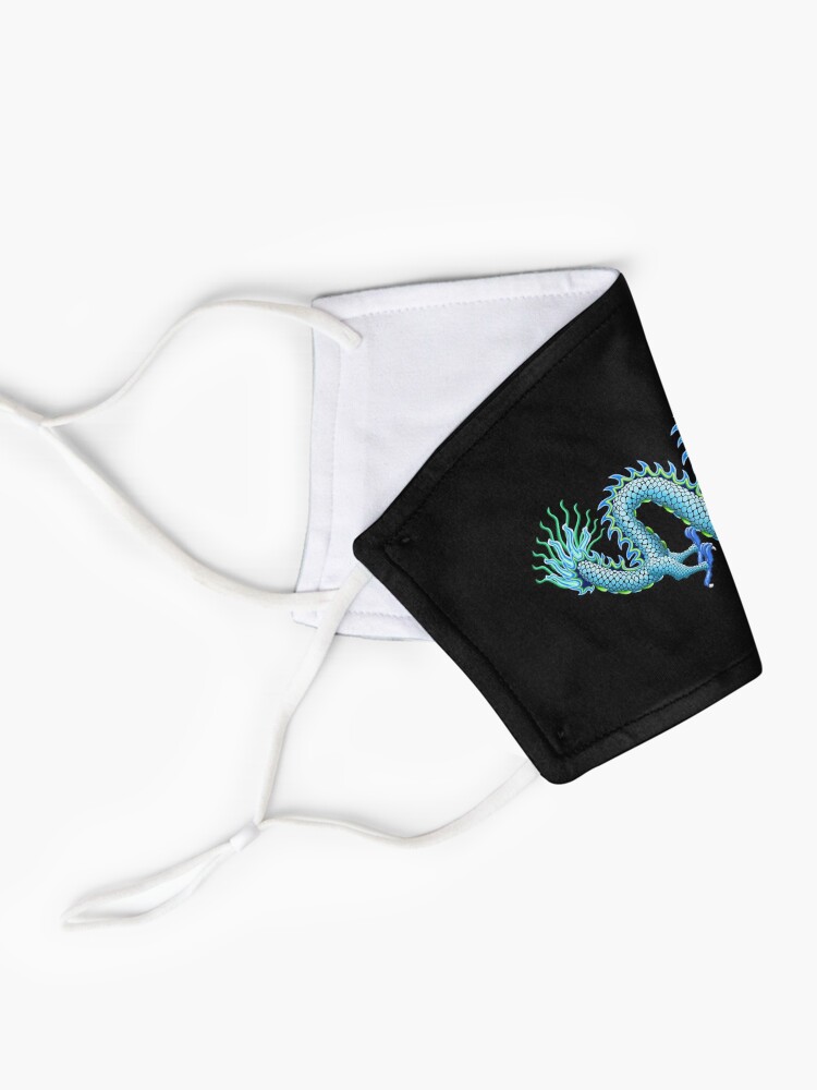 Alternate view of Blue Chinese Dragon Mask