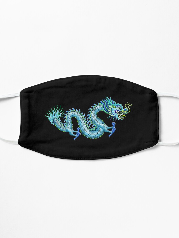 Alternate view of Blue Chinese Dragon Mask