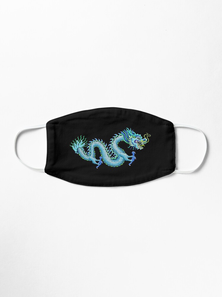 Alternate view of Blue Chinese Dragon Mask