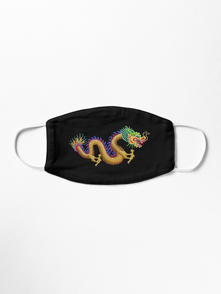 Alternate view of Gold Chinese Dragon Mask